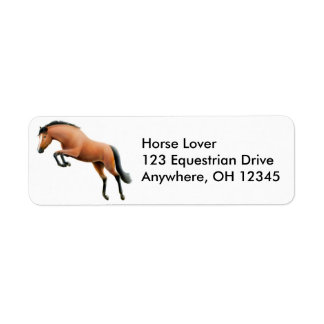 Jumping Horse Label Returadress Etikett