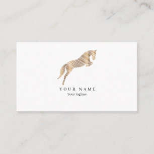 Jumping Horse Scribble Horse Guld Horse Visitkort