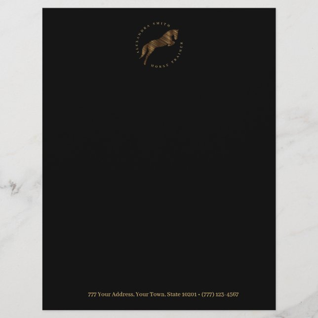 Jumping Horse | Scribble Horse | Hästtränare Brevhuvud (Framsida)