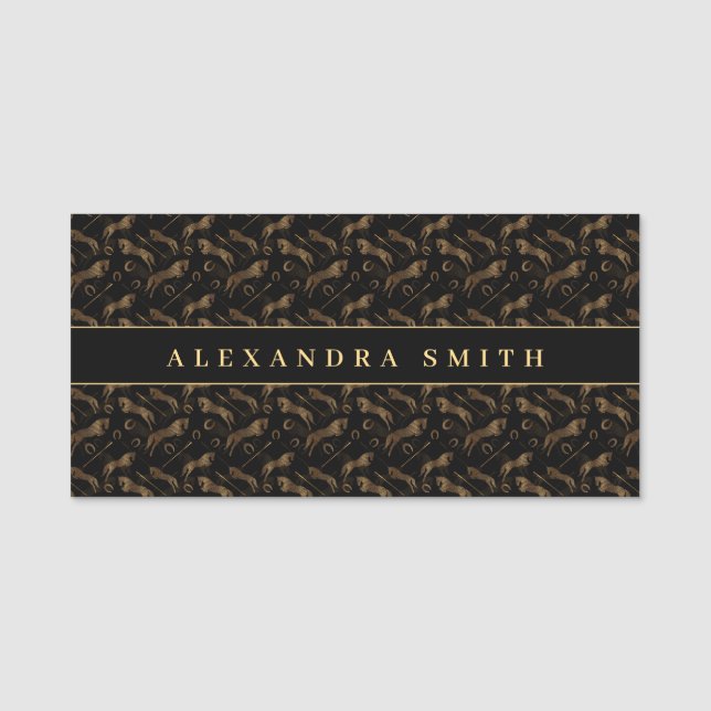 Jumping Horse | Scribble Horse | Hästtränare Namnbricka (Framsida)