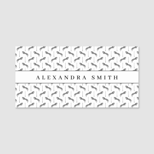 Jumping Horse | Scribble Horse | Hästtränare Namnbricka (Framsida)