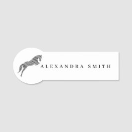 Jumping Horse | Scribble Horse | Hästtränare Namnbricka