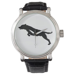 Jumping Hund Silhouette Armbandsur