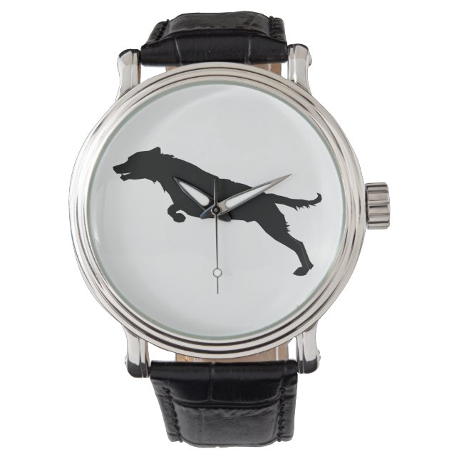 Jumping Hund Silhouette Armbandsur (Framsida)