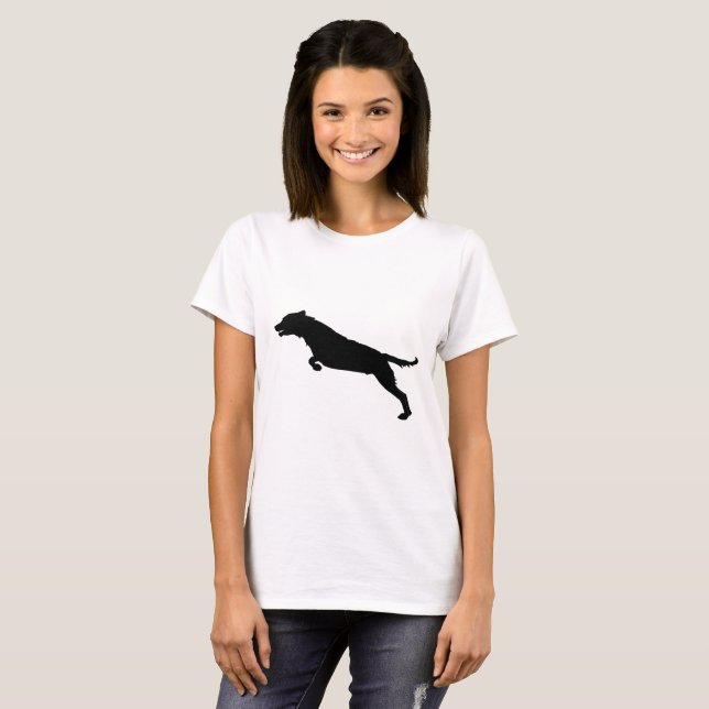 Jumping Hund Silhouette T-shirt (Hel framsida)