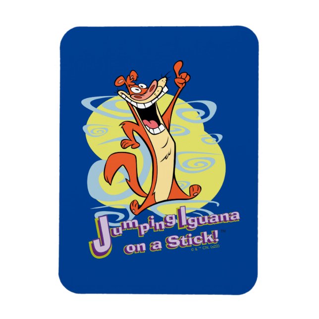 Jumping Igauna på en Stick!™ Magnet (Vertikal)