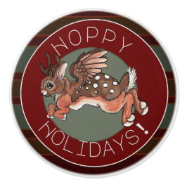 Jumping Jackalope Hoppy Helgdagars Knopp