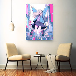 Jumping JK アートパネル|寿司娘 Art Panel GenerativeAI Canvastryck