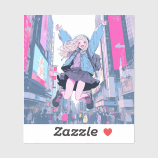 Jumping JK シール｜寿司娘 Seal GenerativeAI Klistermärken