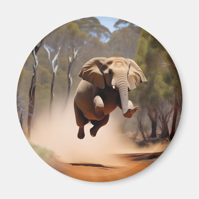 "Jumping Joy: Animeraden Elephants'Leap" Magnet (Framsidan)