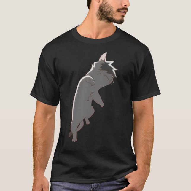 Jumping Kuroo Cat T Shirt (Framsida)
