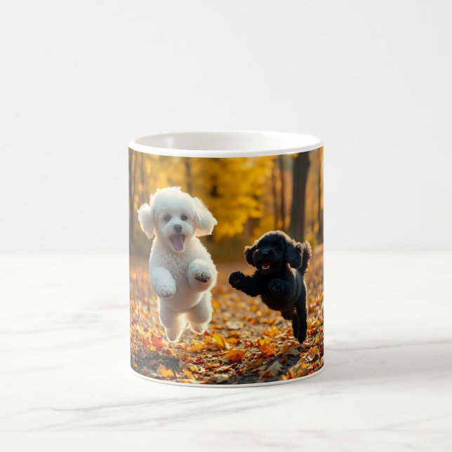 Jumping Pudel Puppies Kaffemugg (Center)