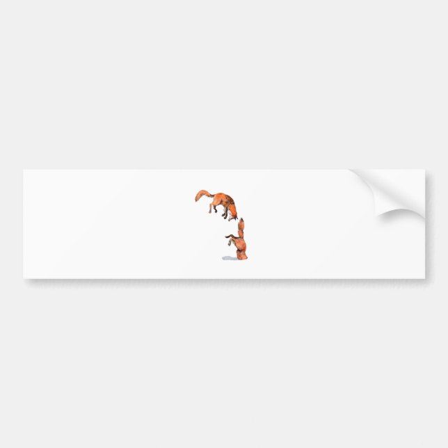 Jumping Red Fox Bildekal (Framsidan)