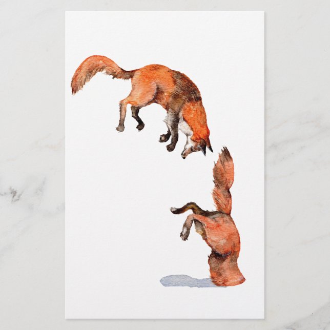 Jumping Red Fox Brevpapper (Framsida)