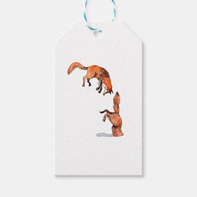 Jumping Red Fox Presentetikett (Framsidan)