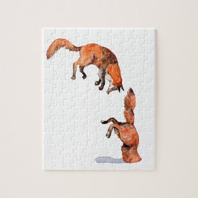 Jumping Red Fox Pussel (Vertikal)