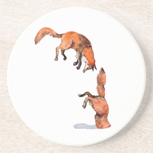 Jumping Red Fox Underlägg (Framsidan)