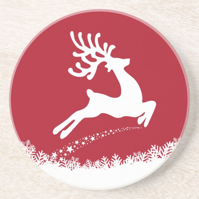 Jumping Reindeer underlägg Sandsten (Framsidan)