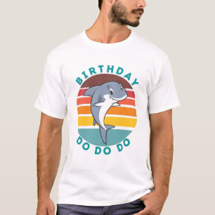 Jumping Shark Birthday för Vuxen T-Shirt