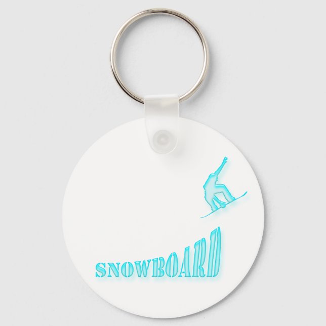 Jumping Snowboarder Keychain Nyckelring (Framsida)