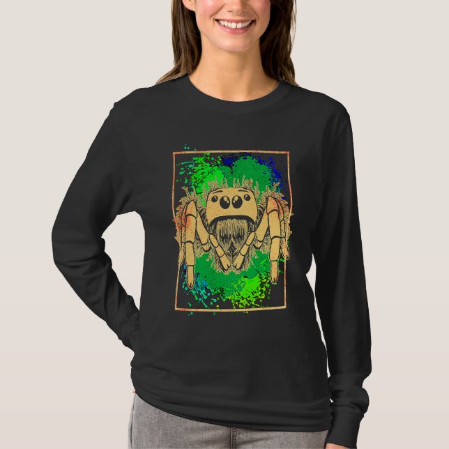 Jumping Spider Animal Colorful T Shirt (Framsida)