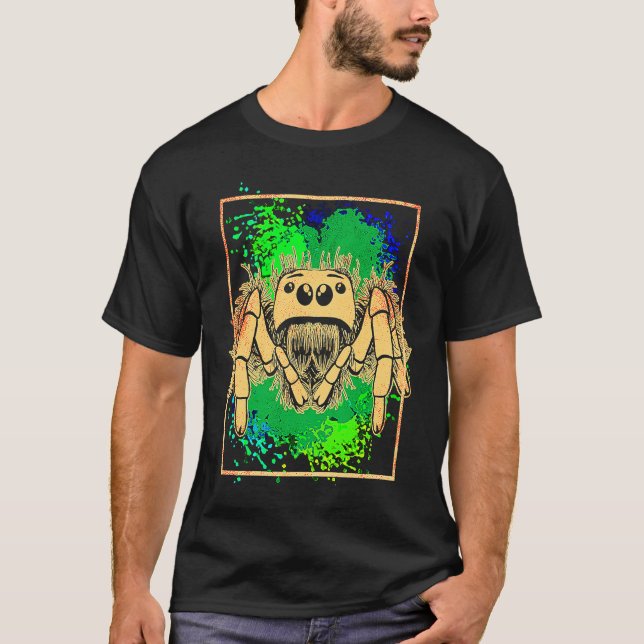 Jumping Spider Animal Colorful T Shirt (Framsida)