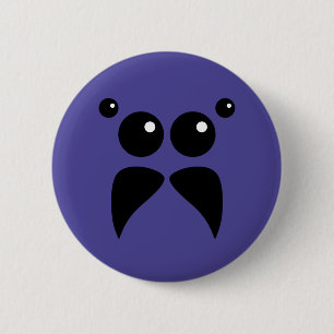 Jumping Spider Ansikte Button Knapp