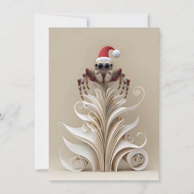 Jumping Spider Christmas Cards Julkort (Framsida)