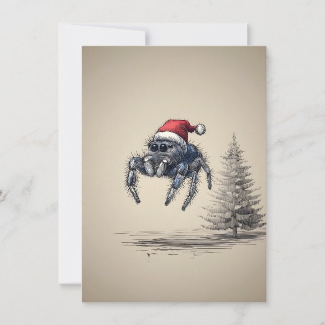 Jumping Spider Christmas Cards Julkort (Framsida)