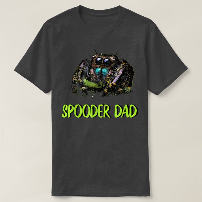 Jumping Spider Pappa, Spooder Pappa, Fars dag Mana T Shirt (Design framsida)