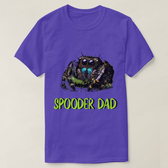 Jumping Spider Pappa Spooder Pappa Fars dag Manar  T Shirt (Design framsida)