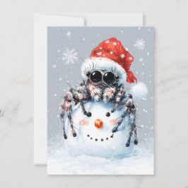 Jumping Spider Snowman Christmas Cards Julkort