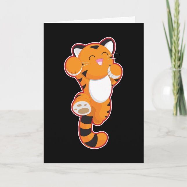 Jumping Tiger Tack Kort (Framsida)
