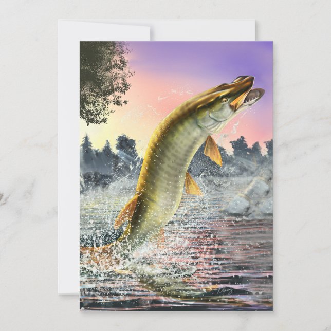 Jumping Walleye Inbjudningar (Framsida)