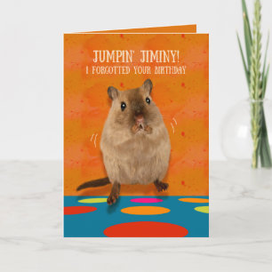Jumpin'Jiminy Gerbil Belated Birthday Kort