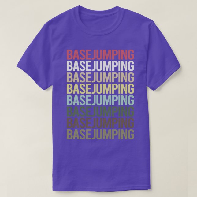 Jumpning av färgfull textbas t shirt (Design framsida)