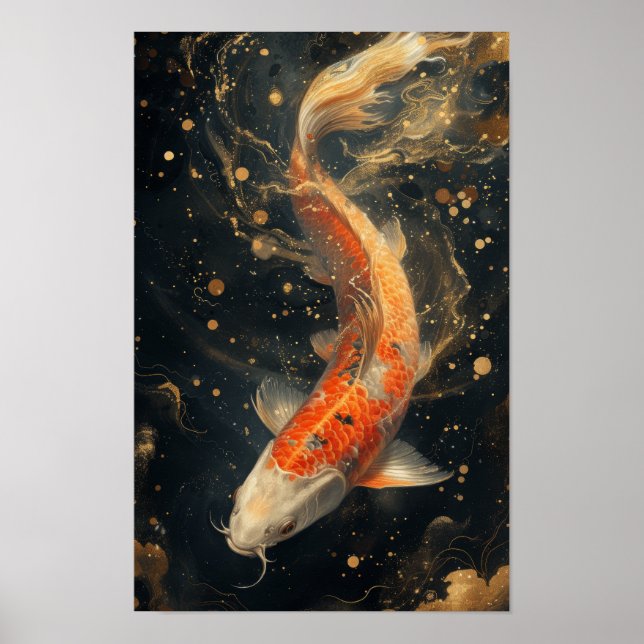 Jumpning av kinesiska traditionella kulturkarp Pos Poster (Framsidan)