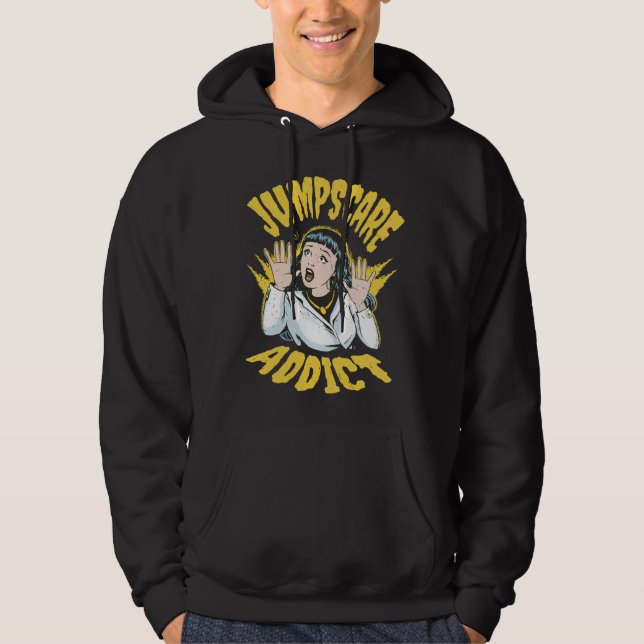  Jumpscare Addict  Hoodie (Framsida)