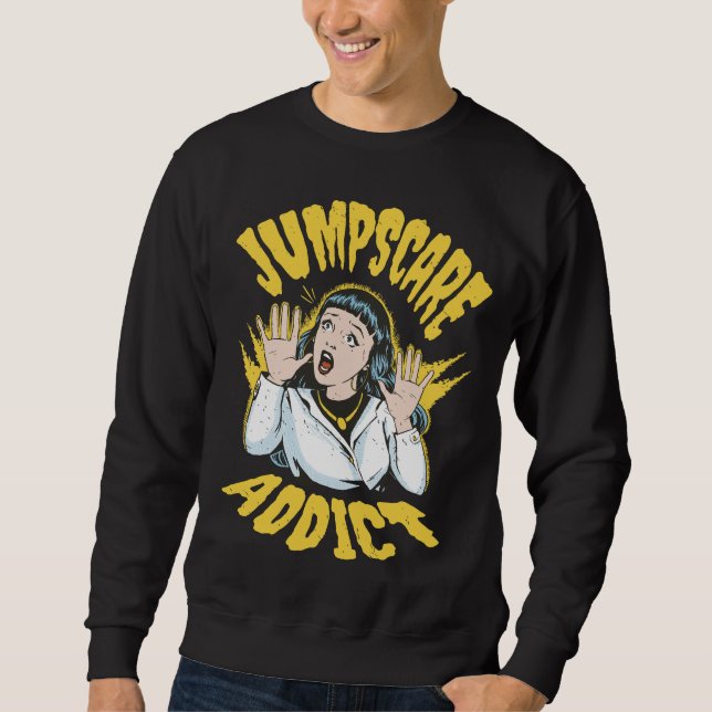  Jumpscare Addict  Lång Ärmad Tröja (Framsida)