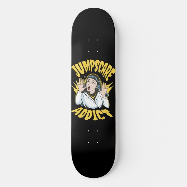  Jumpscare Addict  Mini Skateboard Bräda 18,5 Cm (Framsida)