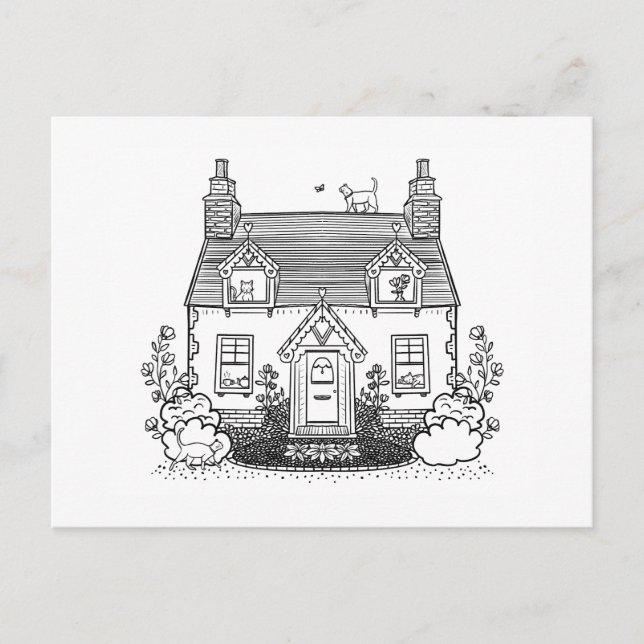 jun hus helg vykort (Framsida)