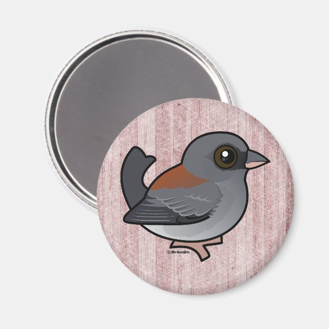 Junco med mörk (röd understödd) magnet (Front/Back)