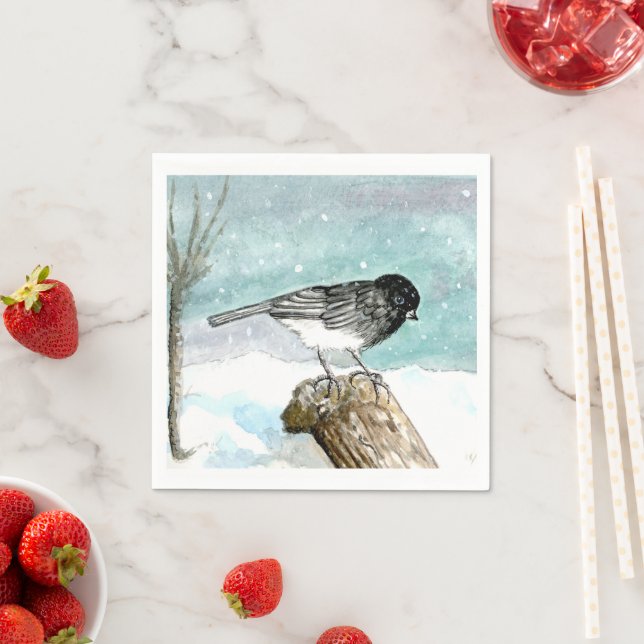 Junco - Snö Bird Cocktail Napkin Pappersservett (Insitu)
