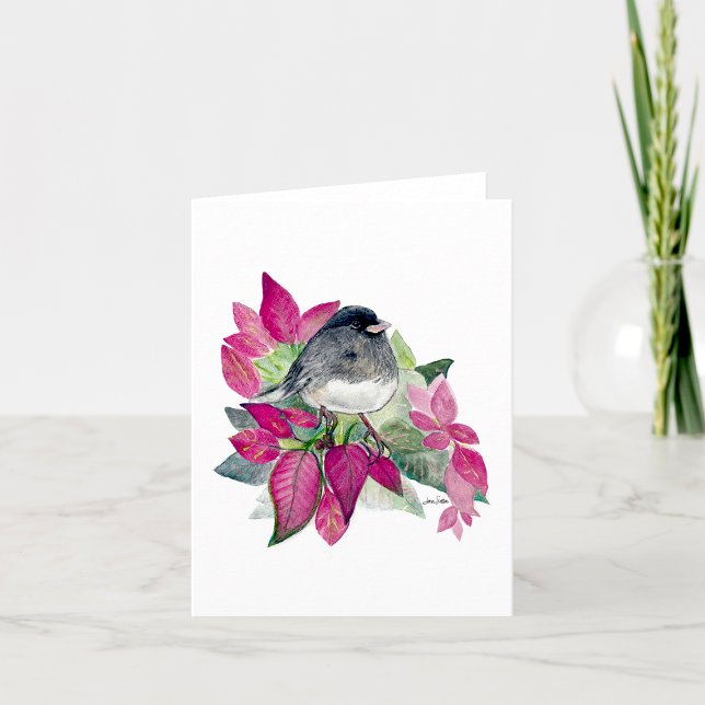 Junco-vackert vattenfärgskort anteckningskort (Beautiful Dark Eyed Junco Watercolor Colored Pencil Blank Note Cards from Jenn Steffen Art
)