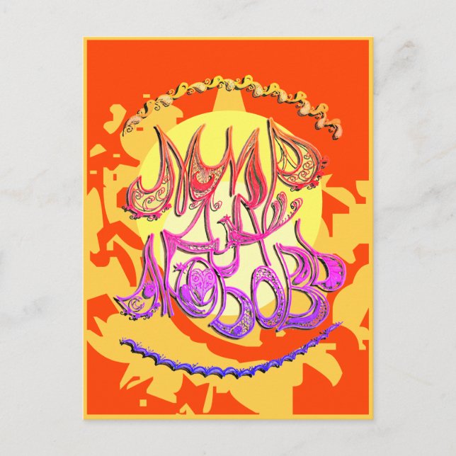 Junction Card No 12a "Peace and Kärlek" (på ryska) Vykort (Framsida)