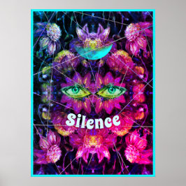 Junction Card No 37: Silence with dahlias and måne Poster