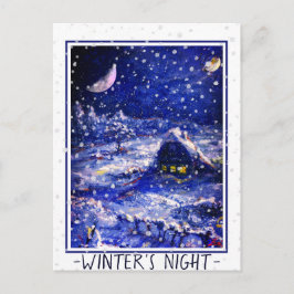 Junction Card No 49: Winter's Natt. Måne Crescent Vykort