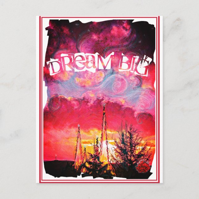 Junction Card nr 52 Dream Big Fantasy Sunset Torn Vykort (Framsida)