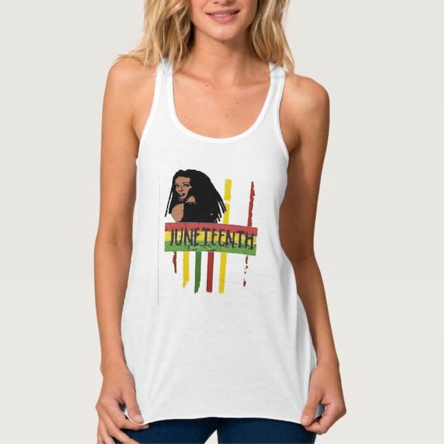 June 11 flagga T-Shirt Linne Med Racerback (Framsida)