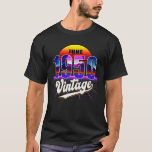 June 1950 Retro 71St Birthday Vaporwave 70'S Stil T Shirt